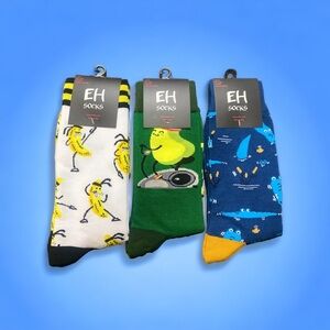 3 Pack Fun Socks - Novelty Socks - Funky Socks - One size fits all